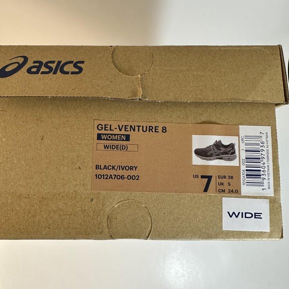 ASICS GEL-Venture 8 Running Shoes Women Size 7 Wide Black Ivory 1012A706-002 NWB - Picture 9 of 9